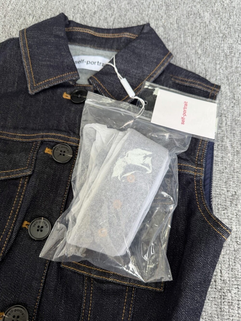 Self Portrait Indigo Denim Flared Mini Dress - Picture 12 of 14